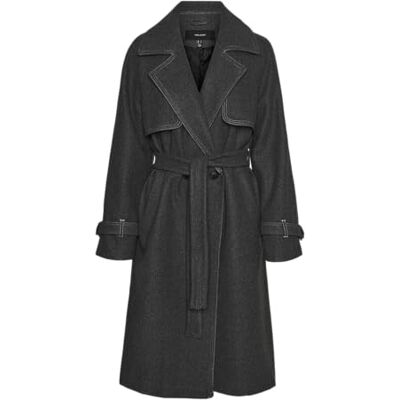 VERO MODA VMPOPMILEY LONG COAT, Mörkgrå melange, M VERO MODA VMPOPMILEY LONG COAT, Mörkgrå melange, M