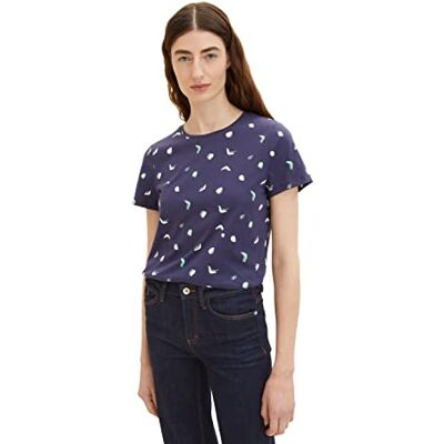 TOM TAILOR Damer T-shirt 1035378, 31576 Navy Abstract Dot Print, XXS TOM TAILOR Damer T-shirt 1035378, 31576 Navy Abstract Dot Print, XXS