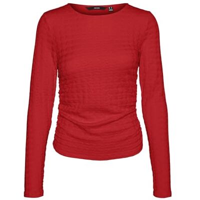 VERO MODA VMIDA LS TOP JRS GA, Eldigt röd, M VERO MODA VMIDA LS TOP JRS GA, Eldigt röd, M