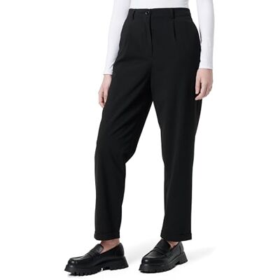 Koton Dam button pleated High Rise Byxor, Svart (999), 34 SE Koton Dam button pleated High Rise Byxor, Svart (999), 34 SE