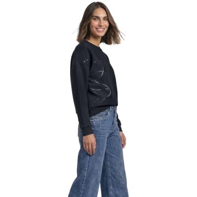 Street One damer lös passform sweatshirt med folietryck indigo night 40 Street One damer lös passform sweatshirt med folietryck indigo night 40