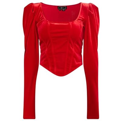 dedica dam blus, röd, S dedica dam blus, röd, S