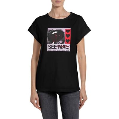 Replay kortärmad dam-t-shirt, 098 svart (svart), XXS Replay kortärmad dam-t-shirt, 098 svart (svart), XXS