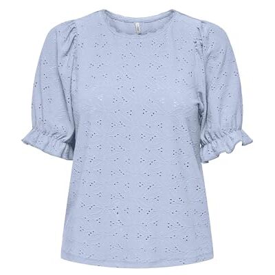 ONLY Onlnew Smilla S/S Puff Top JRS, Mjuk kambray, M ONLY Onlnew Smilla S/S Puff Top JRS, Mjuk kambray, M