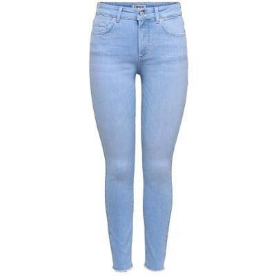 ONLY Onlblush Mid Sk ANK Rw DNM Rea130 Noos, Ljusblå denim, XL / 30L ONLY Onlblush Mid Sk ANK Rw DNM Rea130 Noos, Ljusblå denim, XL / 30L