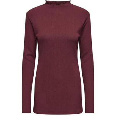 ONLY ONLHILLARY L/S utsvängda slit topp CS JRS, syrah, S ONLY ONLHILLARY L/S utsvängda slit topp CS JRS, syrah, S