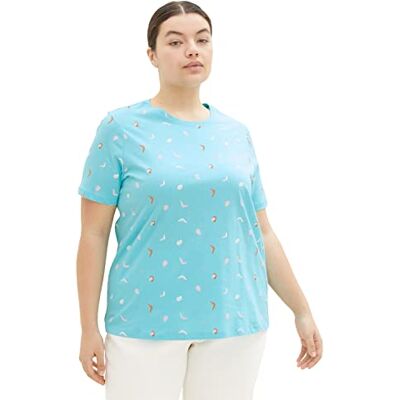 TOM TAILOR Damer 1037308 Plussize t-shirt, 31883-turkos abstrakt prickigt tryck, 48, 31883 – turkost abstrakt prickigt tryck, 48 SE TOM TAILOR Damer 1037308 Plussize t-shirt, 31883-turkos abstrakt prickigt tryck, 48, 31883 – turkost abstrakt prickigt tryck, 48 SE