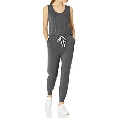 Amazon Essentials kvinnors studio frotté fleece jumpsuit (finns i plusstorlek), kol ljung, medium Amazon Essentials kvinnors studio frotté fleece jumpsuit (finns i plusstorlek), kol ljung, medium