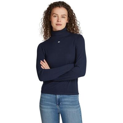 Tommy Jeans TJW Essential TRTLNK tröja EXT DW0DW19686 cardigan tröja, blå (mörk natt marinblå), XS, Blå (mörk natt marinblå), XS Tommy Jeans TJW Essential TRTLNK tröja EXT DW0DW19686 cardigan tröja, blå (mörk natt marinblå), XS, Blå (mörk natt marinblå), XS