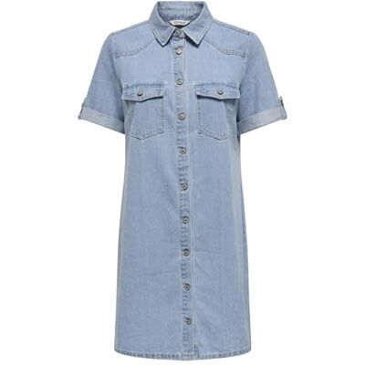 ONLY Onllisa S/S DNM Dress Gua Noos, Ljusblå denim, XS ONLY Onllisa S/S DNM Dress Gua Noos, Ljusblå denim, XS
