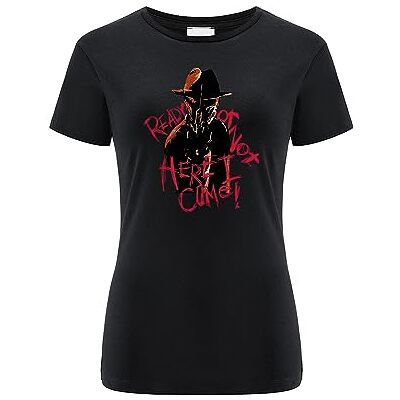 ERT GROUP Warner Bros. Nightmare of Elm Street, Nightmare of the Elm Street 007, Kortärmad T-shirt dam, 100% bomull, Ensidigt levande tryck, Size XL, Black, Sömlös design, ERT GROUP Warner Bros. Nightmare of Elm Street, Nightmare of the Elm Street 007, Kortärmad T-shirt dam, 100% bomull, Ensidigt levande tryck, Size XL, Black, Sömlös design,