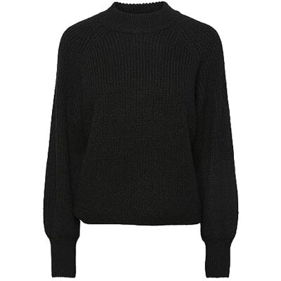 PIECES Bestseller A/S Dam Pcnatalee Ls O-neck Knit Noos Bc tröja, svart, XS PIECES Bestseller A/S Dam Pcnatalee Ls O-neck Knit Noos Bc tröja, svart, XS