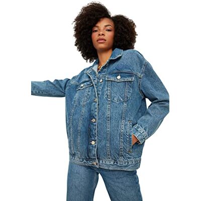 Trendyol Basic denimjacka, blå, blå, S Trendyol Basic denimjacka, blå, blå, S