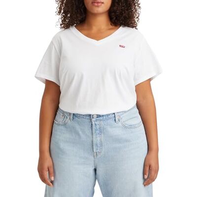 Levi's dam T-Shirt Plus Size V-Neck Tee, Bright White, 3XL Levi's dam T-Shirt Plus Size V-Neck Tee, Bright White, 3XL