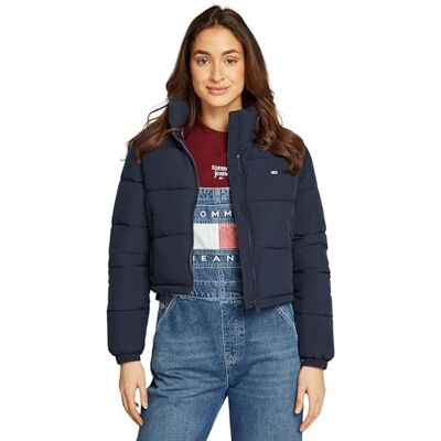 Tommy Jeans dam TJW CRP ESSENTIAL PUFFER DW0DW18828 pufferjacka, blå (mörk natt marinblå), L, Blå (mörk natt marinblå), L Tommy Jeans dam TJW CRP ESSENTIAL PUFFER DW0DW18828 pufferjacka, blå (mörk natt marinblå), L, Blå (mörk natt marinblå), L