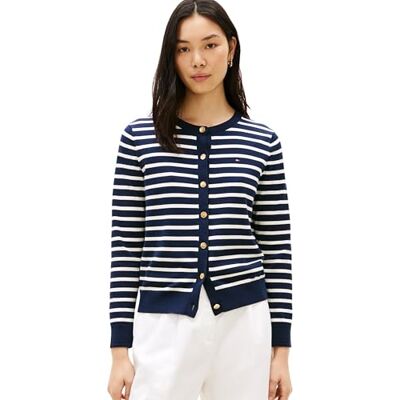 Tommy Hilfiger dam Co Jersey Stitch Cardigan Ww0Ww42370, blå, M Tommy Hilfiger dam Co Jersey Stitch Cardigan Ww0Ww42370, blå, M