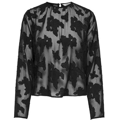 ONLY Onlleidy Life Ls Burn Out Top WVN, svart, XL ONLY Onlleidy Life Ls Burn Out Top WVN, svart, XL