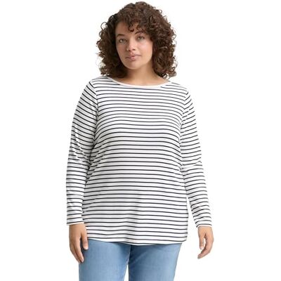 TOM TAILOR 1048373 långärmad T-shirt, 38585 offwhite marinblå T-shirt Stripe, 46 kvinnor, 38585 – Offwhite Navy Tee Stripe, 44 stor TOM TAILOR 1048373 långärmad T-shirt, 38585 offwhite marinblå T-shirt Stripe, 46 kvinnor, 38585 – Offwhite Navy Tee Stripe, 44 stor