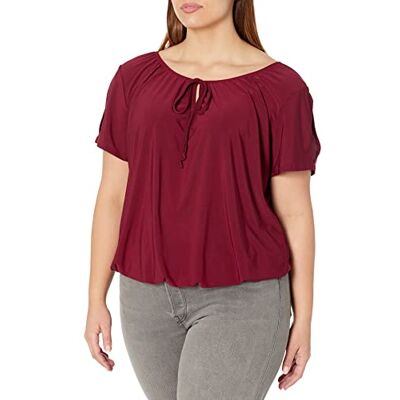 Star Vixen Dam Plus-size Slit Slv Nyckelhålsslips Stickad bonde W Bubble Hem Tunika Skjorta Star Vixen Dam Plus-size Slit Slv Nyckelhålsslips Stickad bonde W Bubble Hem Tunika Skjorta