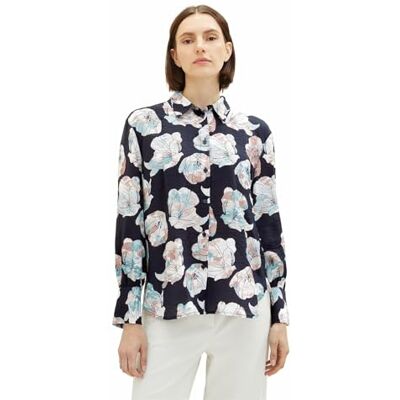 TOM TAILOR Damblus med mönster, 32413-tie färgblomma design, 36 TOM TAILOR Damblus med mönster, 32413-tie färgblomma design, 36