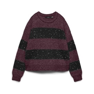 VERO MODA O-Neck Pullover Vmsparkle Ls rundhalsad tröja, Vin, S dam, Vin, S VERO MODA O-Neck Pullover Vmsparkle Ls rundhalsad tröja, Vin, S dam, Vin, S