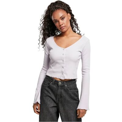 Urban Classics dam Ladies Cropped Rib Cardigan Tröja Urban Classics dam Ladies Cropped Rib Cardigan Tröja