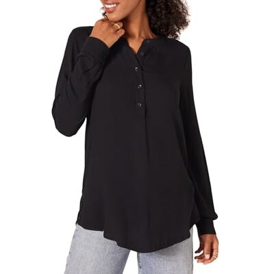Amazon Essentials långärmad woven blus klänningströjor, svart, L Amazon Essentials långärmad woven blus klänningströjor, svart, L