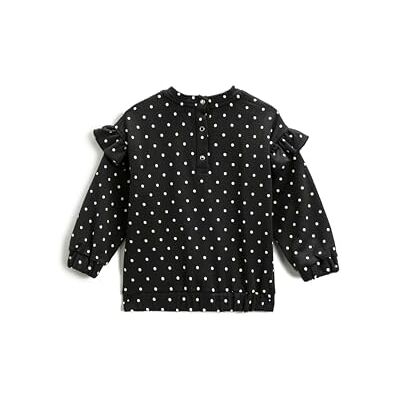 Koton Babygirls Polka Dot Ruffled sweatshirt, Svart design (9d9), 6-9 Monate Koton Babygirls Polka Dot Ruffled sweatshirt, Svart design (9d9), 6-9 Monate