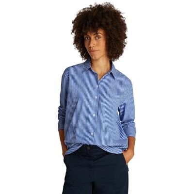 Tommy Hilfiger kvinnors ESS POPLIN lättpassande skjorta WW0WW45612 L/S skjorta, blå, 40, Blå (blå Stp), 66 SE Tommy Hilfiger kvinnors ESS POPLIN lättpassande skjorta WW0WW45612 L/S skjorta, blå, 40, Blå (blå Stp), 66 SE