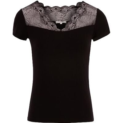 Morgan T-shirt för kvinnor, Svart (Noir Noir), XS Morgan T-shirt för kvinnor, Svart (Noir Noir), XS