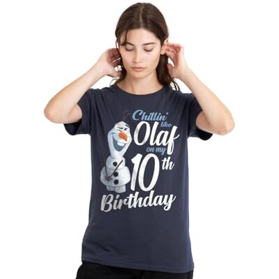 Disney mandarin creative ltd Frozen Chillin Like Olaf 10-årsdag dam t-shirt, djup marinblå, medium, Djup marinblå, M Disney mandarin creative ltd Frozen Chillin Like Olaf 10-årsdag dam t-shirt, djup marinblå, medium, Djup marinblå, M