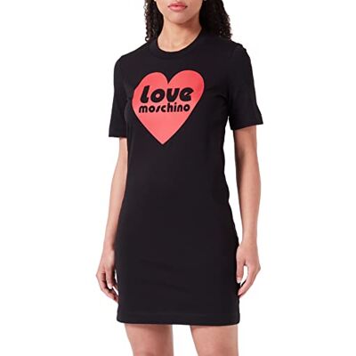 Love Moschino Kortärmad T-shirt för kvinnor, normal passform, svart, 38, svart, 38 Love Moschino Kortärmad T-shirt för kvinnor, normal passform, svart, 38, svart, 38