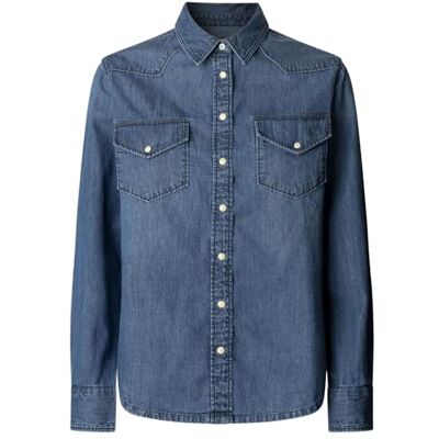 Pepe Jeans dam vanlig denim skjorta skjorta, blå (Denim-4A5), XXS, Blå (Denim-4a5), XXS Pepe Jeans dam vanlig denim skjorta skjorta, blå (Denim-4A5), XXS, Blå (Denim-4a5), XXS