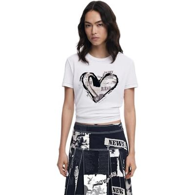 Desigual Designual Ts_Letter Blus, Vit, S, Vitt, S Desigual Designual Ts_Letter Blus, Vit, S, Vitt, S