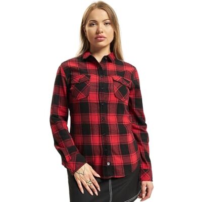 Brandit Amy flanell checktröja flickskjorta, svart/röd, XL Brandit Amy flanell checktröja flickskjorta, svart/röd, XL