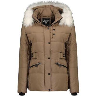 Geographical Norway Chester Lady parkas lång tjock varm dam höst vinter tunn kappa med huva fuskpäls vindjacka elegant dunjacka för kvinnor (taupe XL), brungrått, XL Geographical Norway Chester Lady parkas lång tjock varm dam höst vinter tunn kappa med huva fuskpäls vindjacka elegant dunjacka för kvinnor (taupe XL), brungrått, XL