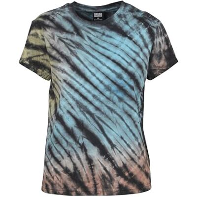Urban Classics Damer Damer Tie Dye Boyfriend T-shirt, svart, L Urban Classics Damer Damer Tie Dye Boyfriend T-shirt, svart, L