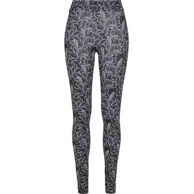 Urban Classics dam AOP leggings, Hibiskus svart, S Urban Classics dam AOP leggings, Hibiskus svart, S