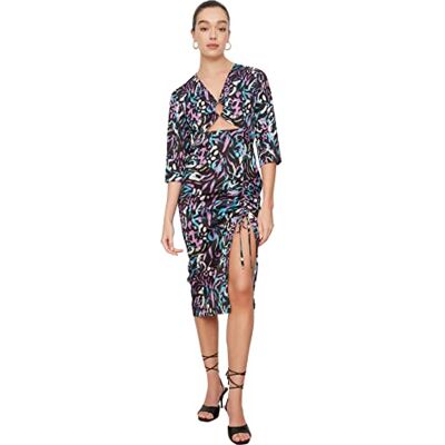 Trendyol Midi Bodycon Regular fit tyg klänning, svart, 36 Trendyol Midi Bodycon Regular fit tyg klänning, svart, 36