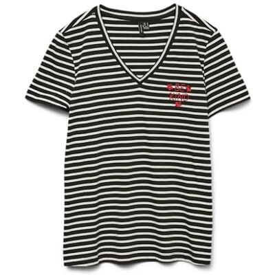VERO MODA Vmjonna Vanessa Ss Top Box JRS, Snövit, L VERO MODA Vmjonna Vanessa Ss Top Box JRS, Snövit, L