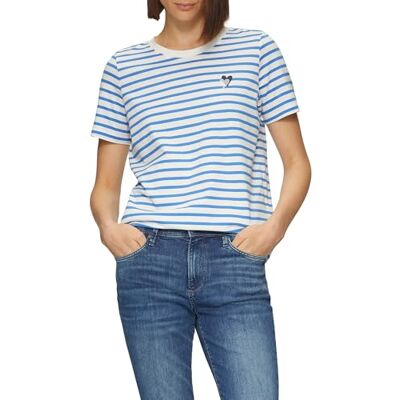 s.Oliver Randig T-shirt i avslappnad passform med hjärtbroderi, Kungsblå, 42 s.Oliver Randig T-shirt i avslappnad passform med hjärtbroderi, Kungsblå, 42