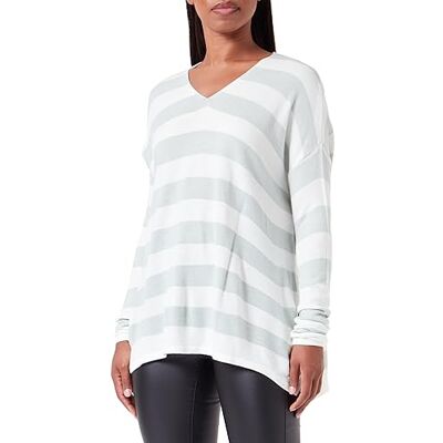 ONLY Bestseller A/S ONLAMALIA L/S V-neck CC KNT tröja, Harbor Gray/Stripes:Cloud Dancer, L, Harbor Gray/Stripes:cloud Dancer, L ONLY Bestseller A/S ONLAMALIA L/S V-neck CC KNT tröja, Harbor Gray/Stripes:Cloud Dancer, L, Harbor Gray/Stripes:cloud Dancer, L