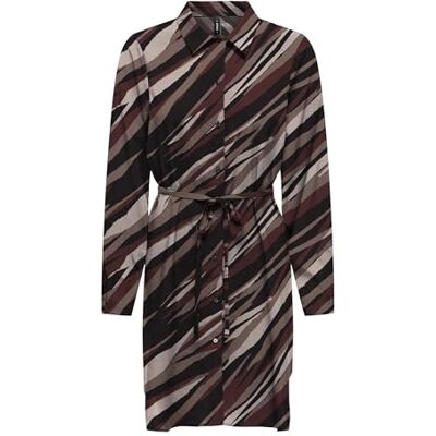 ONLY Onlnova Life VIS L/S Shirt Dress AOP, Brun sten/Aop: 589 Russet Graphic, M ONLY Onlnova Life VIS L/S Shirt Dress AOP, Brun sten/Aop: 589 Russet Graphic, M