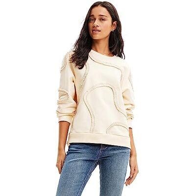 Desigual Sweat_Tapes, 1001 RAW, XS, Vit, XS Desigual Sweat_Tapes, 1001 RAW, XS, Vit, XS