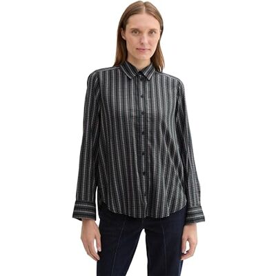 TOM TAILOR damblus, 36552 – samtida marinblå kontroll, 46 TOM TAILOR damblus, 36552 – samtida marinblå kontroll, 46