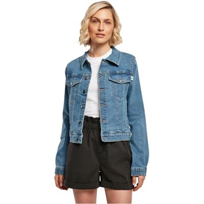 Urban Classics Kvinnors organisk denimjacka jacka, klar blå tvätt, XS Urban Classics Kvinnors organisk denimjacka jacka, klar blå tvätt, XS