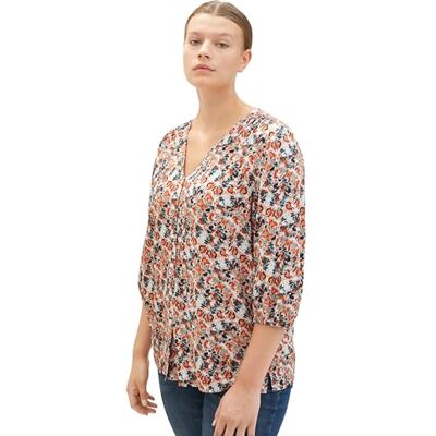TOM TAILOR Dam plusstorlek blus, 32369 – Small Grey Tie Dye Floral, 46/L TOM TAILOR Dam plusstorlek blus, 32369 – Small Grey Tie Dye Floral, 46/L