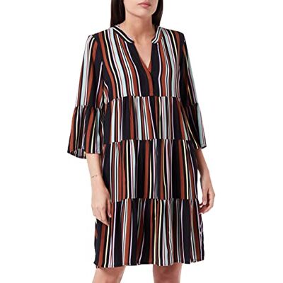 TOM TAILOR Denim Damer klänning med volang 1033441, 30543 Black Multicolor Stripe, XL TOM TAILOR Denim Damer klänning med volang 1033441, 30543 Black Multicolor Stripe, XL