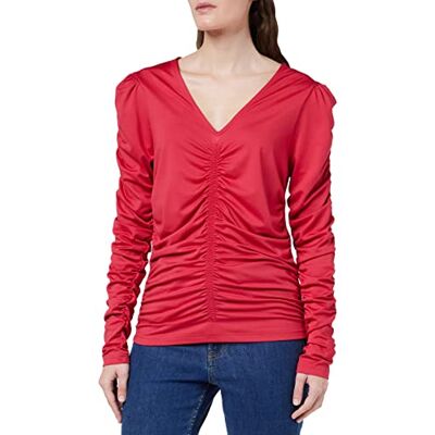 ONLY Kvinnors ONLSOFIE L/S V-hals Ruching Top JRS T-shirt, Love Potion, L ONLY Kvinnors ONLSOFIE L/S V-hals Ruching Top JRS T-shirt, Love Potion, L