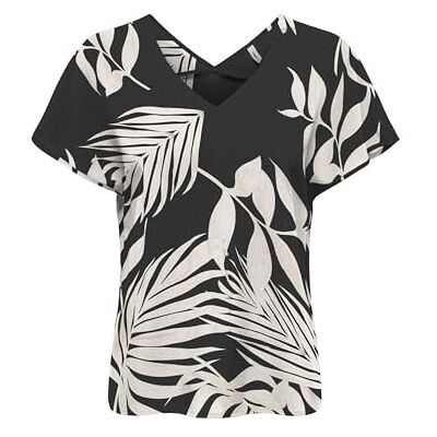 ONLY Onlnova Life Vis S/S Emmy Top AOP, svart, XS ONLY Onlnova Life Vis S/S Emmy Top AOP, svart, XS